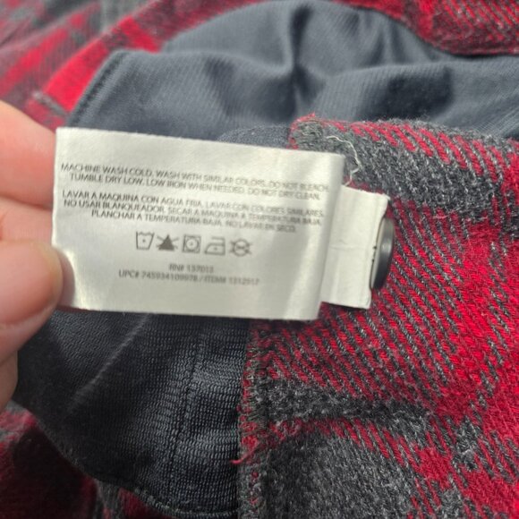 Orvis Men's Plaid Flannel Shirt Medium Red & Gray Heavyweight Cotton Blend - Picture 6 of 7